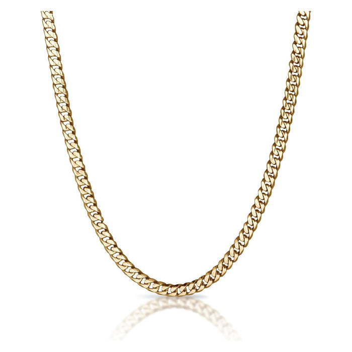 6mm Cuban Link Chain Necklace - 14K Gold Plated Stainless Steel