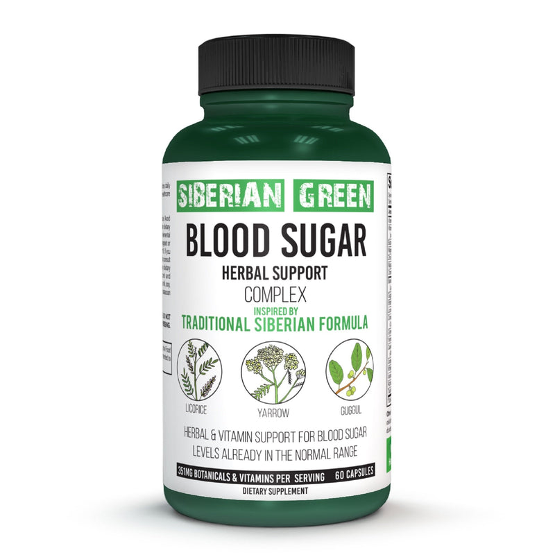 SiberianGreen.com Herbal Sugar Support Siberian Green 60 Caps - Yarrow Guggul Licorice Herbs