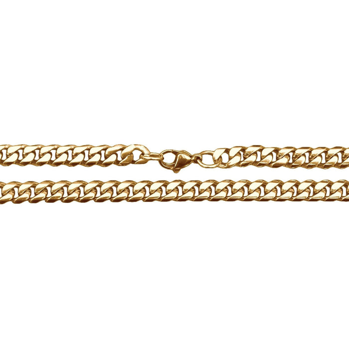 6mm Cuban Link Chain Necklace - 14K Gold Plated Stainless Steel