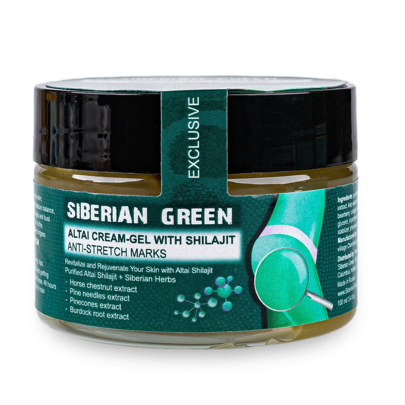 SiberianGreen.com Altai Anti-Stretch Mark Cream with Shilajit & Siberian Herbs – 100ml Massage Oil