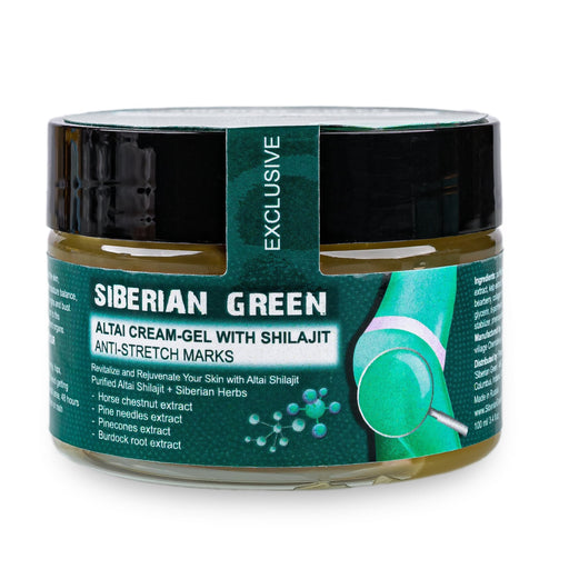 SiberianGreen.com Altai Anti-Stretch Mark Cream with Shilajit & Siberian Herbs – 100ml Massage Oil