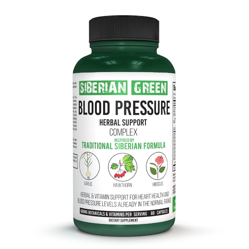 SiberianGreen.com Herbal Cardio Pressure Support Siberian Green 60 Caps - Hawthorn Hibiscus Garlic Herbs