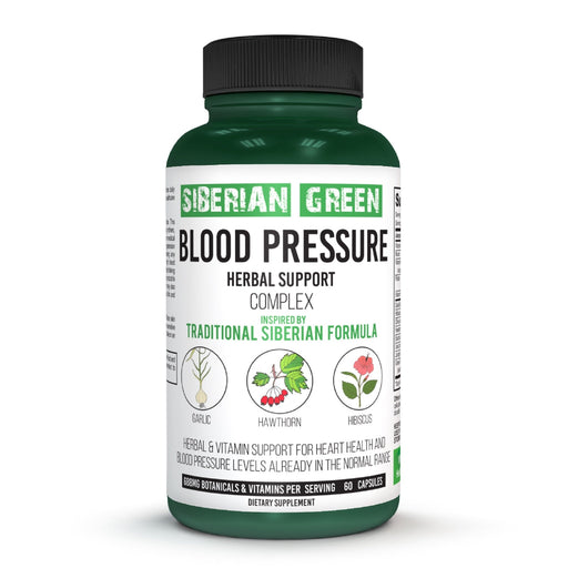 SiberianGreen.com Herbal Cardio Pressure Support Siberian Green 60 Caps - Hawthorn Hibiscus Garlic Herbs