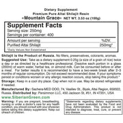 SiberianGreen.com Siberian Shilajit Altai Mumijo Resin | Mountain Grace 100g (Sachera-Med) Body Wash