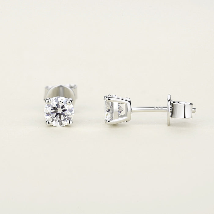 Lavishe Moissanite Stud Earrings GRA-Certified Lab Created Diamond 18K Gold Plated 925 Sterling Silver Earrings