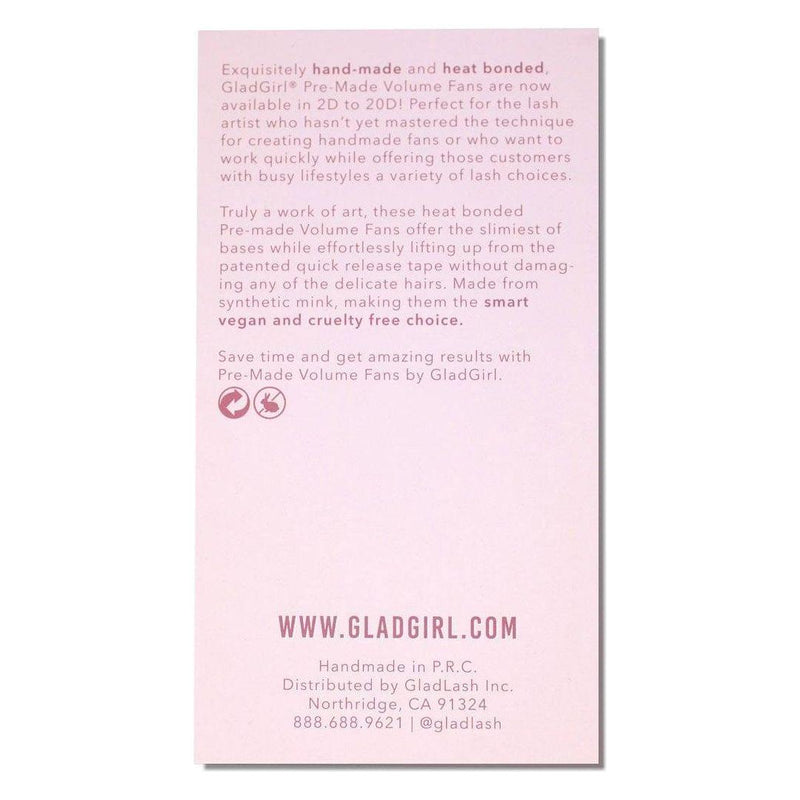 GladGirl 6D Heat Bonded PreMade Lash Fans - Mega Volume - 400 Fans Eyelashes