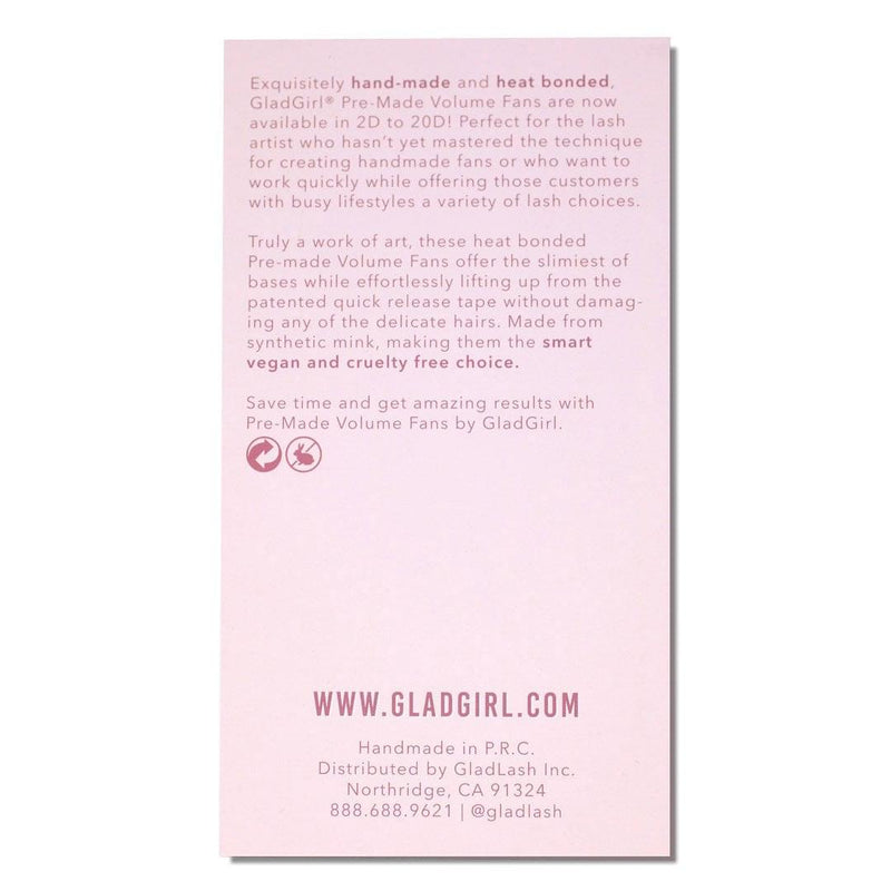GladGirl 8D Heat Bonded PreMade Lash Fans - Mega Volume - 400 Fans Eyelashes