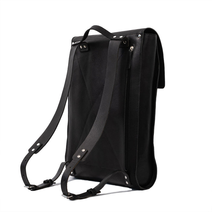 Leather laptop backpack - The Minimalist (Black) by Geometric Goods