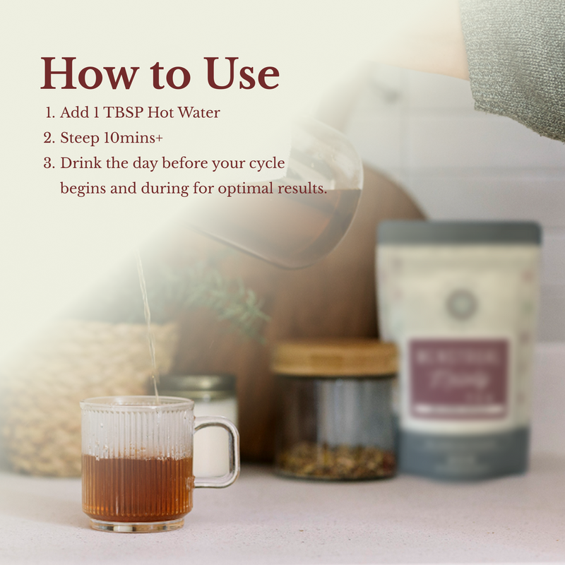 Euphoric Herbals Menstrual Melody Tea Herbal Tea Lavender 60 Cup Servings,30 Cup Servings