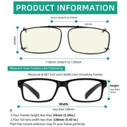 eyekeeper.com Metal Frame Blue Light Filter Glasses Clip C63 (54MMx34MM) Eyeglasses