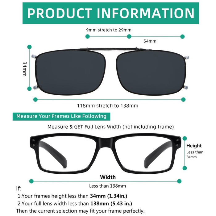 Eyekeeper.Com - Metal Frame Polarized Lens Clip On Sunglasses C63 (54Mmx34Mm)