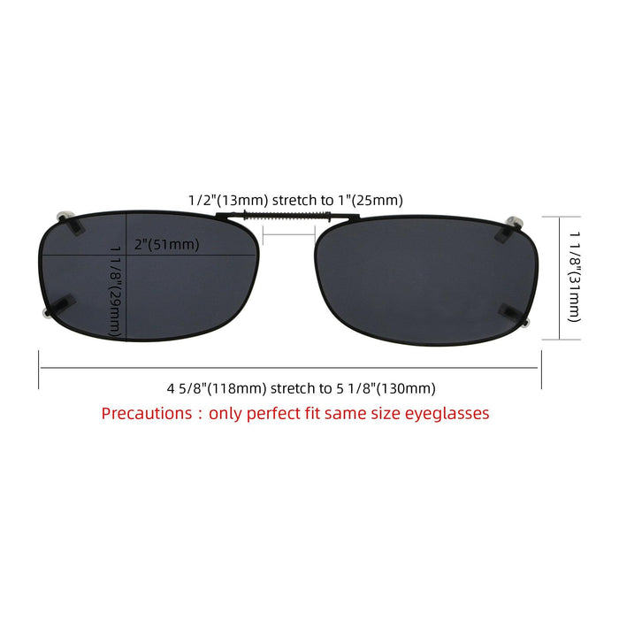 Eyekeeper.Com - Metal Frame Polarized Lens Clip On Sunglasses C85(51Mmx29Mm)