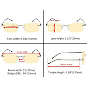 eyekeeper.com Metal Rimless Blue light Blocking Readers TMWK9 Eyeglasses