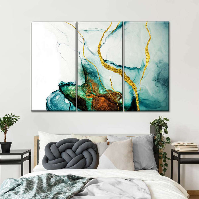 Abstract Gold Streaks Wall Art