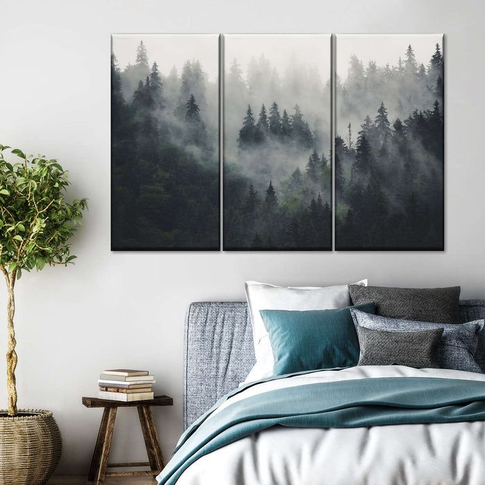 Misty Forest Mountain Wall Art