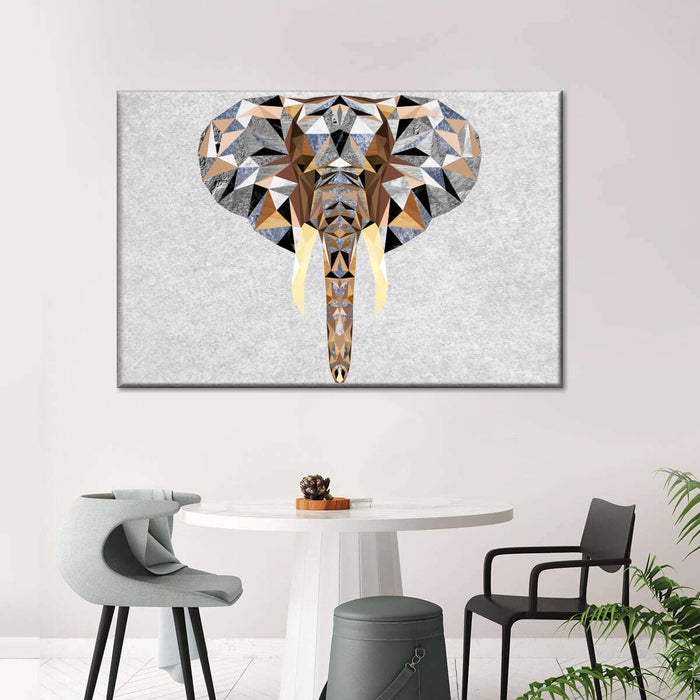 Geometric Colorful Elephant Wall Art