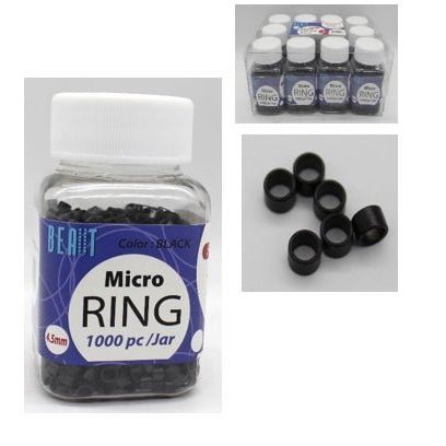 VIP Extensions MICRO-RING 4.5MM BLACK 1000PCS/JAR Hair Extension Accessories