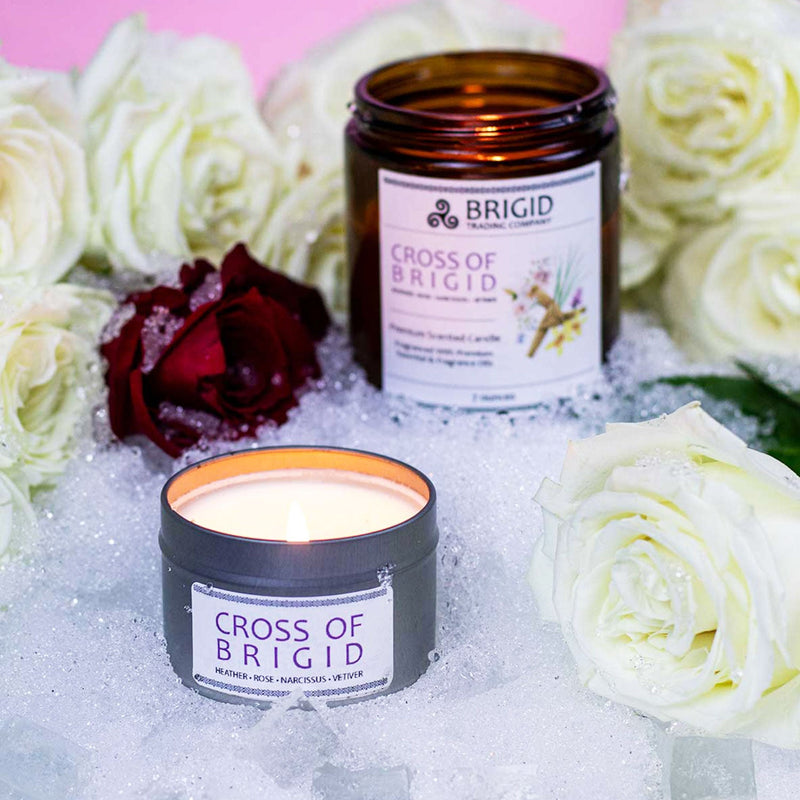 Brigid Trading Company Imbolc Soy Wax Candle - Heather, Rose, Narcissus & Vetiver Premium Scented Candle
