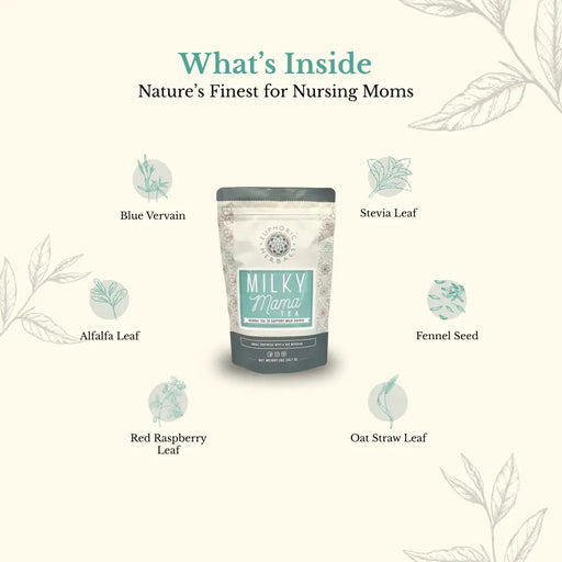Euphoric Herbals Milky Mama Tea Herbal Tea Seashell 60 Cup Servings,30 Cup Servings