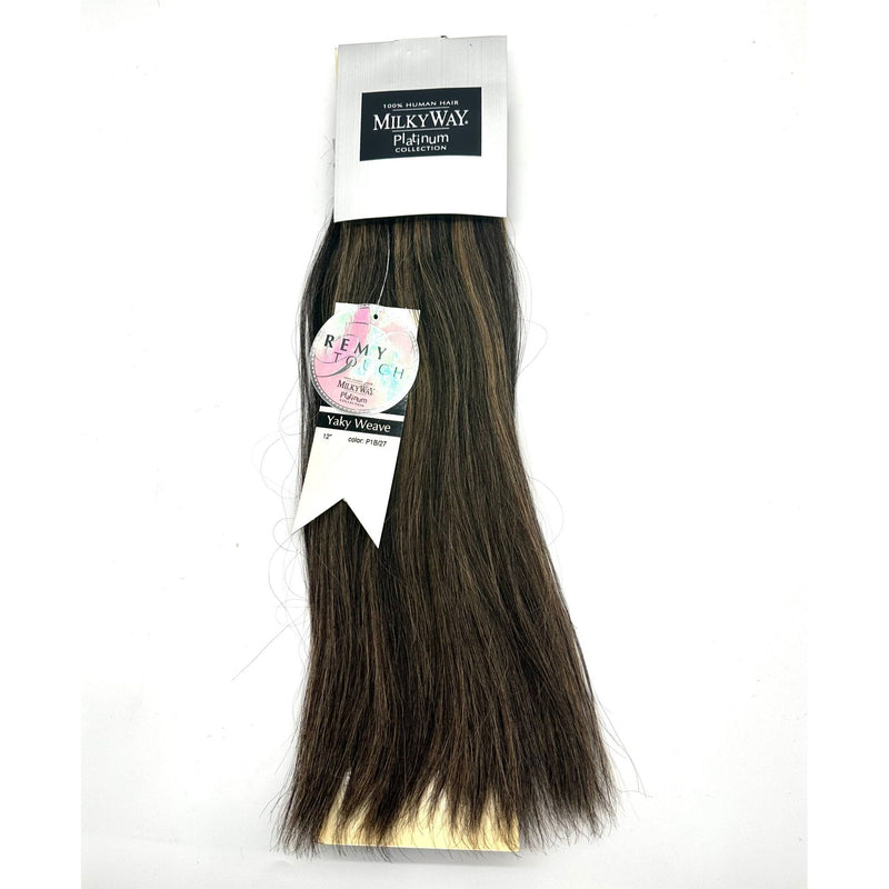 VIP Extensions Milky Way 100% Human Hair For Weaving - Milky Way Platinum Yaky 12'' Hair Extension