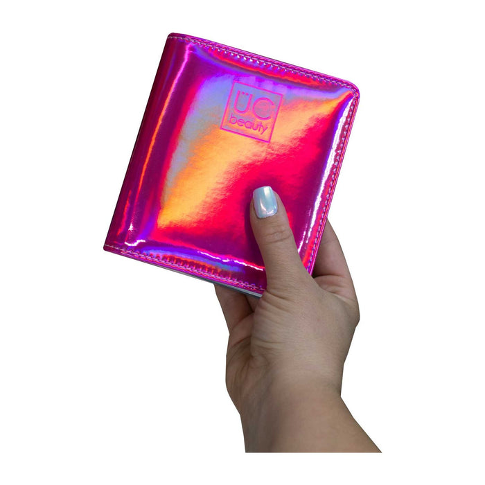 Uberchic Beauty Mini Hot Pink Holographic Nail Stamp Storage Binder