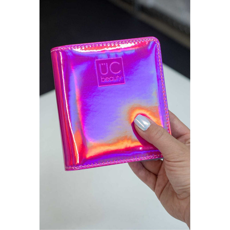 UberChic Beauty Mini Hot Pink Holographic Nail Stamp Storage Binder Tool