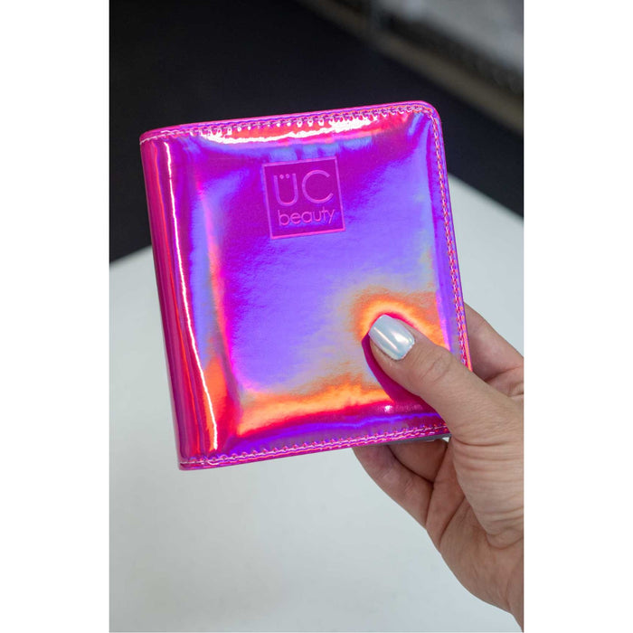 Uberchic Beauty Mini Hot Pink Holographic Nail Stamp Storage Binder