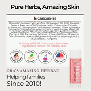Ora's Amazing Herbal Natural Lip Balm, Herbal Infused, Mintyliptus Peppermint Eucalyptus