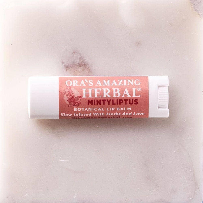 Ora's Amazing Herbal Natural Lip Balm, Herbal Infused, Mintyliptus Peppermint Eucalyptus 0.14oz