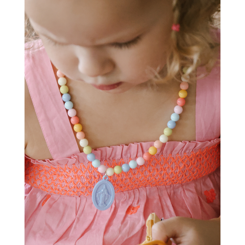 Be A Heart Miraculous Medal Plastic Children's Necklace Jewelry