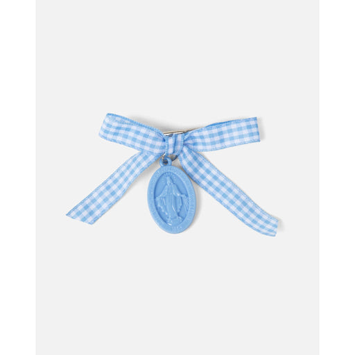 Be A Heart Miraculous Medal Blue Gingham Petite Bow Accessories