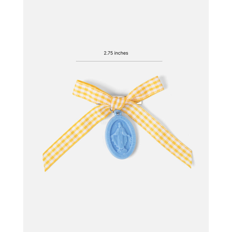 Be A Heart Miraculous Medal Yellow Gingham Petite Bow hair accesories