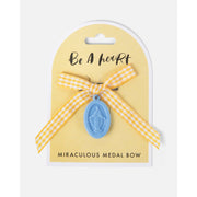 Be A Heart Miraculous Medal Yellow Gingham Petite Bow hair accesories