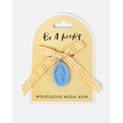 Be A Heart Miraculous Medal Yellow Gingham Petite Bow hair accesories