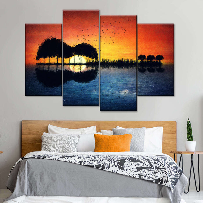 Guitar Sunset Wall Art