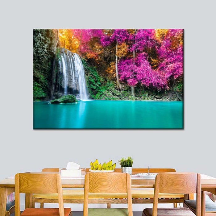 Erawan Waterfall Autumn Scene Wall Art