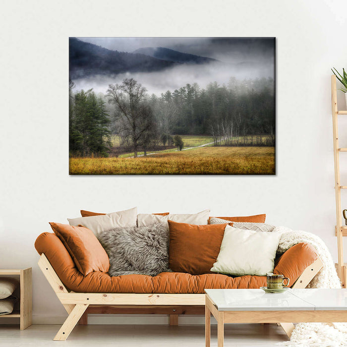 Cades Cove Fields Mist Wall Art