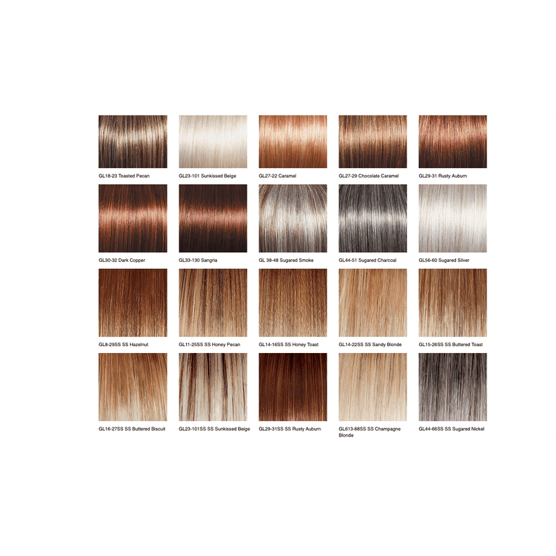VIP Extensions Modern Motif by Gabor Wig White Smoke GL1-2-Double Espresso,GL2-6 Black Coffee,GL4-8 Dark Chocolate,GL6-30 Mahogany,GL8-10 Dark Chestnut,GL8-29 Hazelnut,GL10-12 Sunlit Chestnut,GL10-14 Walnut,GL11-25 Honey Pecan,GL12-14 Mocha,GL12-16 Golden Walnut,GL14-16 Honey Toast,GL14-22 Sandy Blonde,GL15