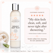 Glimmer Goddess® Organic Skin Care Organic Moisturizing Body Wash for Soft, Hydrated Skin Cleansers & Scrubs White Smoke Lavender Lemon - Best Seller,Honeysuckle,Unscented