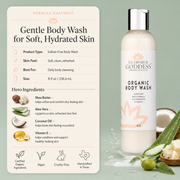 Glimmer Goddess® Organic Skin Care Organic Moisturizing Body Wash for Soft, Hydrated Skin Cleansers & Scrubs Seashell Lavender Lemon - Best Seller,Honeysuckle,Unscented