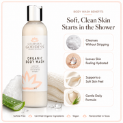 Glimmer Goddess® Organic Skin Care Organic Moisturizing Body Wash for Soft, Hydrated Skin Cleansers & Scrubs White Smoke Lavender Lemon - Best Seller,Honeysuckle,Unscented