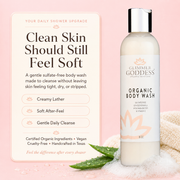 Glimmer Goddess® Organic Skin Care Organic Moisturizing Body Wash for Soft, Hydrated Skin Cleansers & Scrubs Seashell Lavender Lemon - Best Seller,Honeysuckle,Unscented