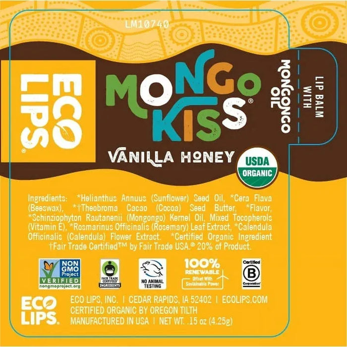 Cozy Farm - Eco Lips Organic Vanilla Honey Lip Balm, 15 Pack, 0.25 Oz Each