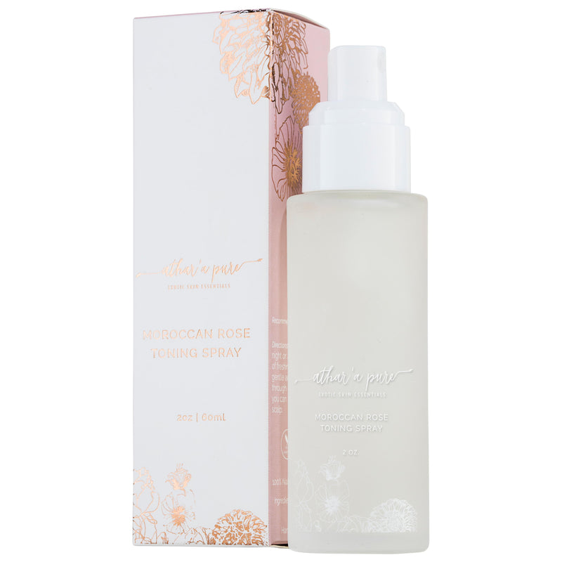 Athar'a Pure Moroccan Rose Toning Spray - Natural Rose Water Toner Face