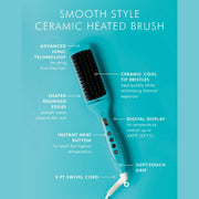 Nava Beauty Moroccanoil Smooth Style Ceramic Heated Brush Hair Light Sea Green