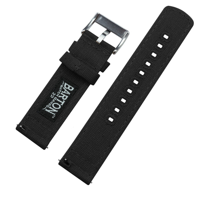 Moto 360 Gen2 Black Canvas Watch Band by Barton Watch Bands