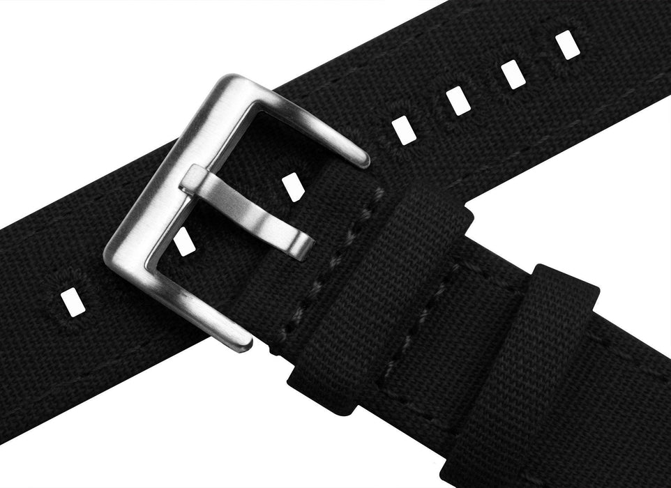 Moto 360 Gen2 Black Canvas Watch Band by Barton Watch Bands