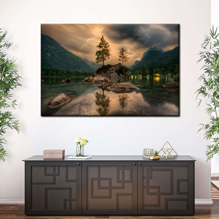 Magical Lakeside Mountain Wall Art