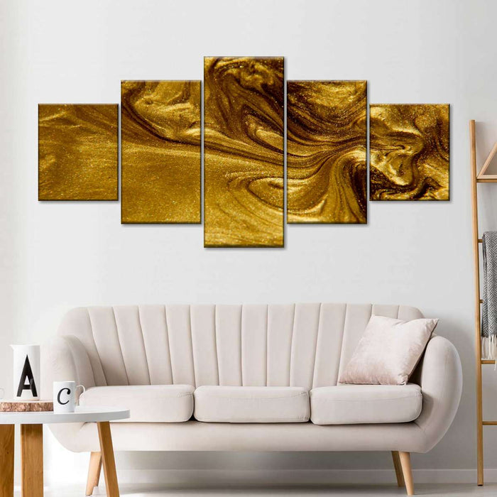 Gold Liquid Wall Art