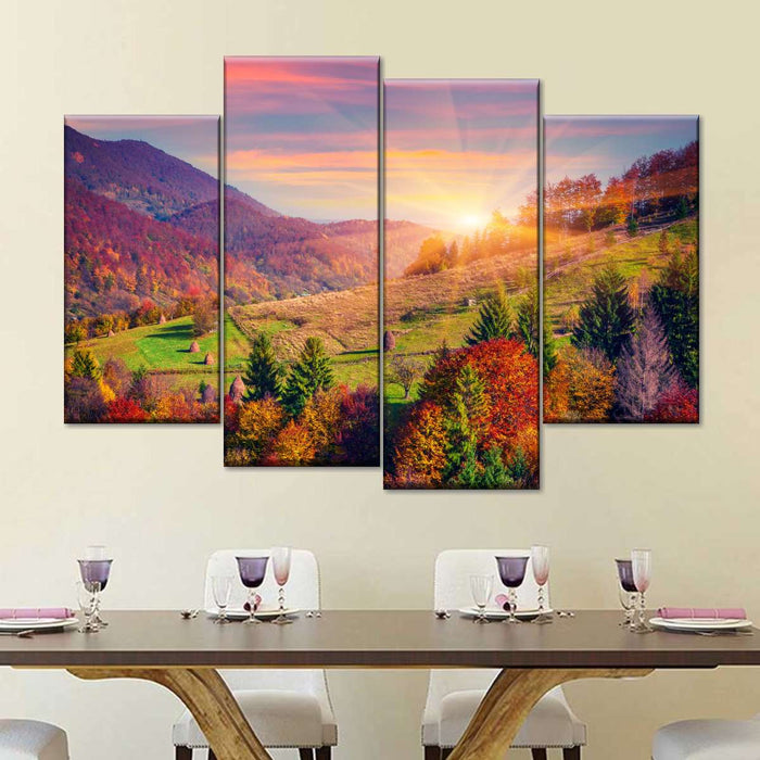 Mountain Autumn Sunrise Wall Art